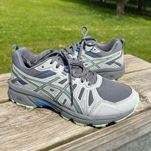 ASICS Gel Venture 7 Sneakers Running Shoes Grey Mint Green LIKE NEW 8